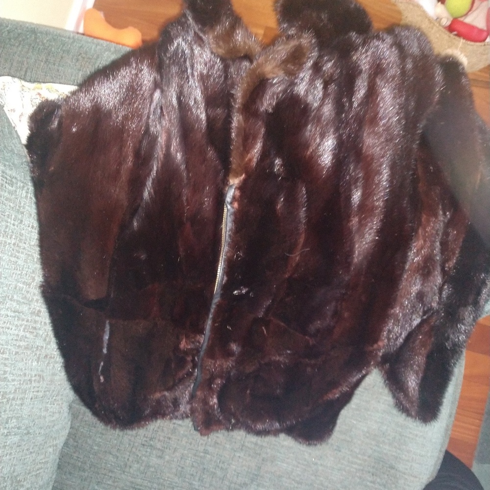 Mink jacket/ vest with matching muffler